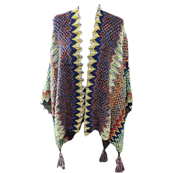 Unbranded Accessories - Knitted Shawl Wrap for Women Tassel Cape Retro Vintage Boho Scarf Bohemian OS